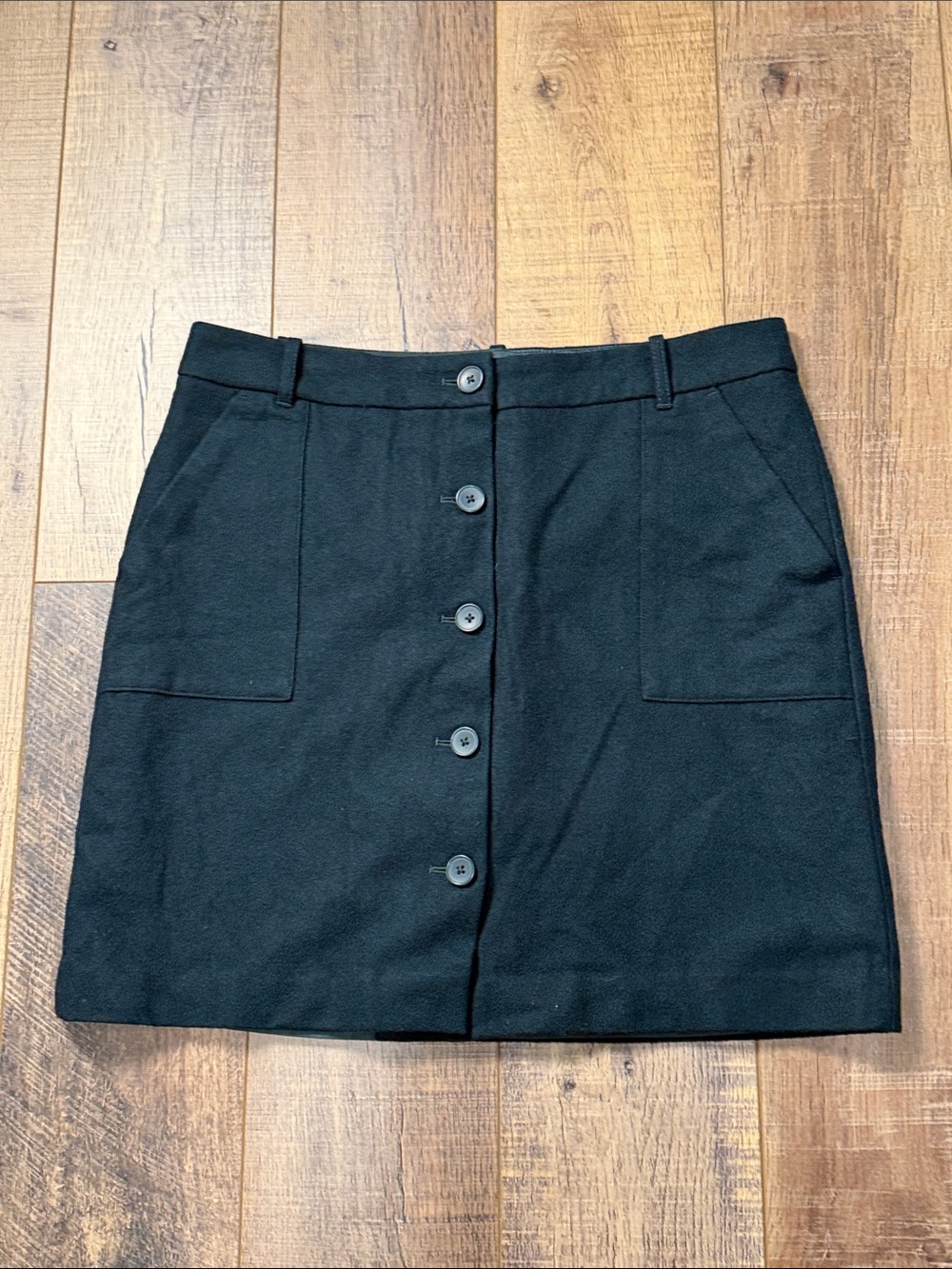 Eddie Bauer Mercer Fit Button Front Wool Blend Lined Mini Skirt Size 10 - Picture 1 of 9